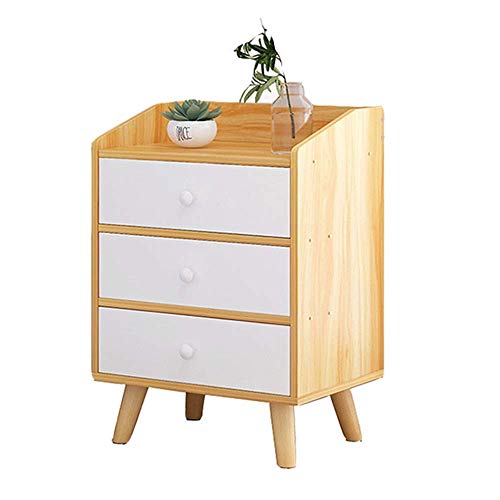 Equipo diario Armarios de mesitas de noche Mesita de noche Estante de montaje Gabinete Mesita de noche Pequeño y simple Almacenamiento de dormitorio Decoración única para el hogar (Color: Natural T