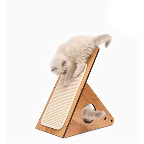 Ettzlo Cat Scratcher Incline Wedge Scratchy Ramp Juguete Interactivo para Gatos Juguete de Estructura de Madera Duradera para Uso en Interiores