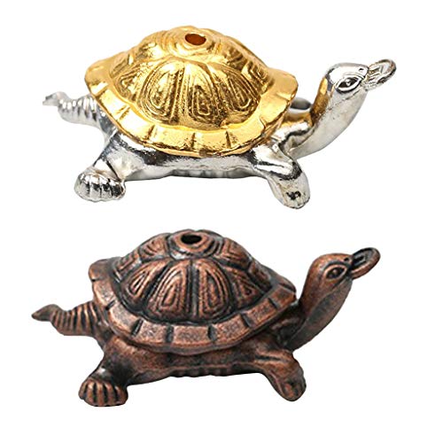 F Fityle 2X Feng Shui Decoración Hada Tortuga Cono Quemador de Incienso Estatua Modelo Bandeja para Interior de Fragancia para Hogar