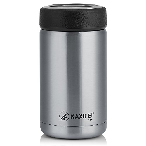 Fdit Taza Térmica de Viaje Botella Aislada Térmica Taza de Viaje de Vacío de Acero Inoxidable Taza de Café Desprendible de Tamiz Té(Gris)