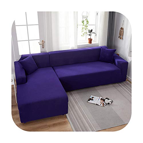 Fundas de sofá 1/2 piezas Set geométrico Funda de sofá elástica para sala de estar Mascotas esquina L en forma de chaise longue sofá cubierta-Shenzi-2-plazas 145-185cm