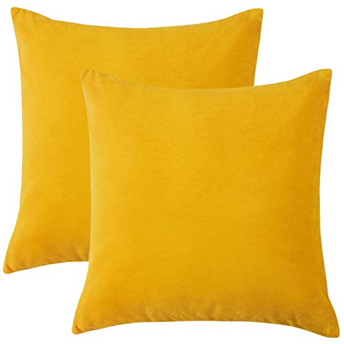 Fundas para Cojines，Fundas de Almohada Decorativas Suaves Fundas Decorativas Funda de Cojín Cuadrada Fundas de Cojines de Calidad，para Sofá Cama Silla (Yellow)