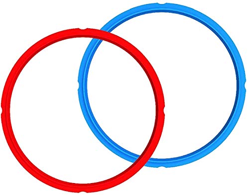 FUSSIONCOOK "Tu Amiga en la Cocina" Dos Juntas de Silicona (Aros de Sellado) de Color Azul y Rojo para ollas Eléctricas a Presión de 6L.