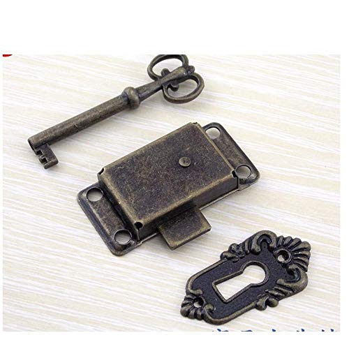 GangKun Antigüedades, Cerradura de Puerta de Muebles, Bronce, Cerradura de Puerta de gabinete, Vintage, Vintage, cajón, Cerradura clásica, Cerradura de mostrador