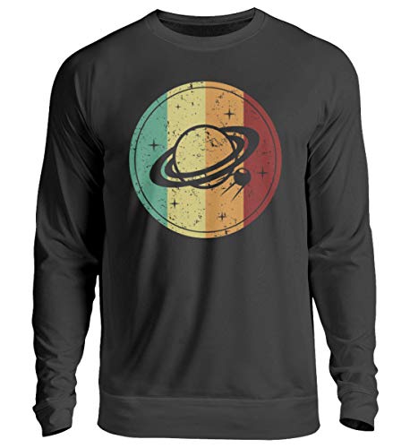 Generisch Sudadera unisex Astronaut retro Universum | Vintage espacial Indie Negro XXXL