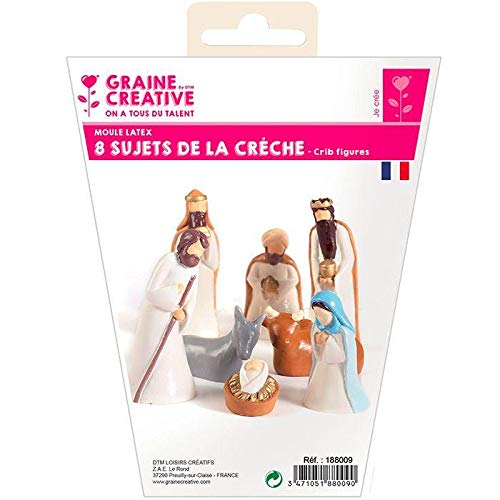 Graine Créative Pequeños moldes de Yeso de látex - Figuritas del Pesebre