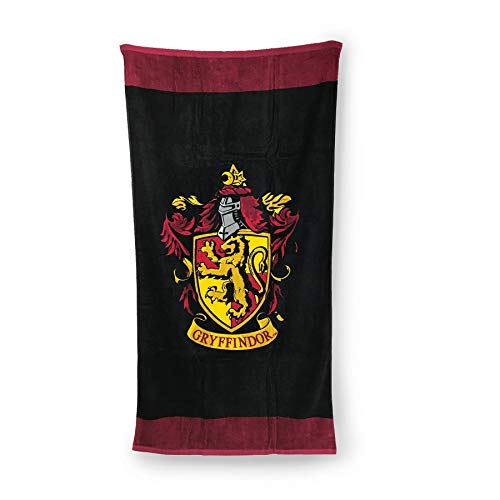 Groovy - Harry Potter Gryffindor - Toalla de baño o Playa Oficial, algodón, Color Negro, 75 x 150 cm