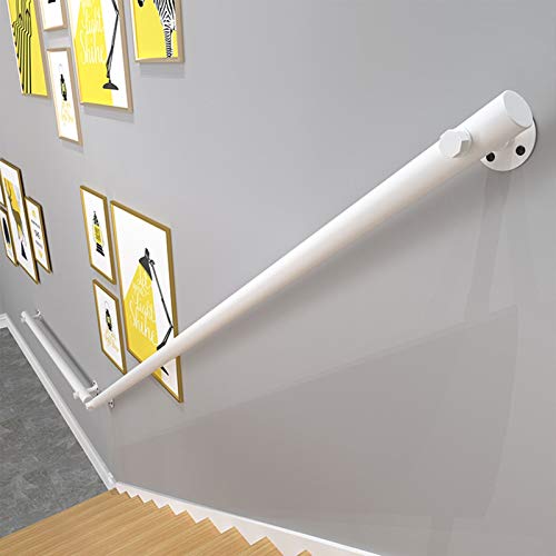 hairong Pasamanos para escaleras interiores y exteriores, barandilla de madera blanca antideslizante, balaustre de montaje en pared para escalera, 50 mm de diámetro de seguridad (tamaño: 2,2 m)