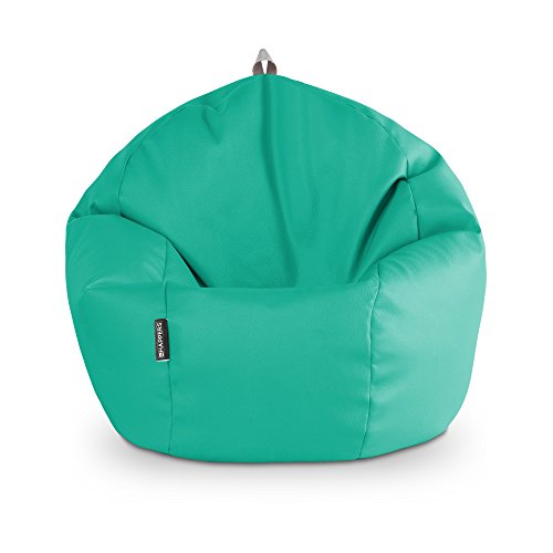 HAPPERS Puff Pelota para Exterior en Polipiel Náutica Impermeable Turquesa