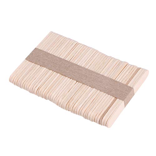 HEALLILY 50 Piezas de Palitos Artesanales de Madera Natural Palo de Paleta de Madera Gigante para Manualidades Diy Color de La Naturaleza 9 3X1x2 Cm