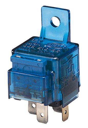 HELLA 4RA 003 530,001 Relé, corriente de trabajo , 12V , 4polos , Diagrama de circuito: S10 , Conector: A , Contacto de cierre , Color: azul claro , con soporte