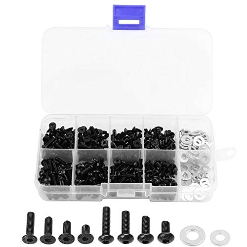 Hexágono Socket Tornillo Kit Tornillo De Cabeza De Cono Rc Coche Del Tornillo Para Traxxas Axial Redcat Hsp Hpi Arrma Losi 1/8 1:10 Sujetadores De Hardware Negro 340pcs