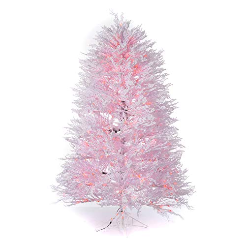 Holyart ?rbol de Navidad nevado Blanco 210 cm 700 Luces LED Rojas Modelo Winter Glamour