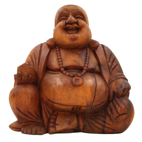 Hotai AsienLifeStyle - Figura decorativa de Buda (madera, 41 cm)