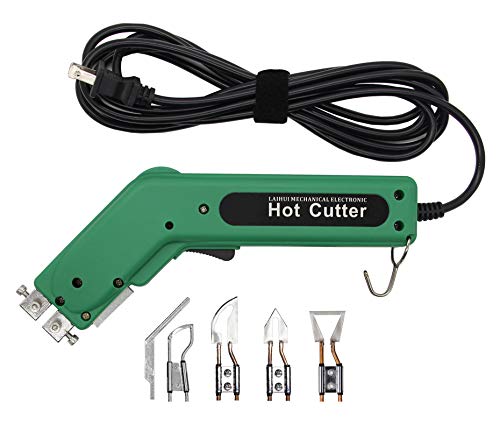Huanyu LH8 - Cortador eléctrico de calor para cortar cuchillos (600 ° C, para esponja, tela de pared, cuerda de tela, espuma (110 V, 100 W+4 cuchillas)
