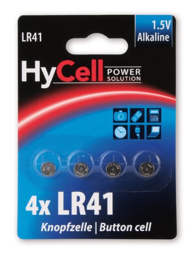 HYCELL 1516-0025 - Juego de pila de botón alcalina LR41 1,5V, V3GA, LR41/192
