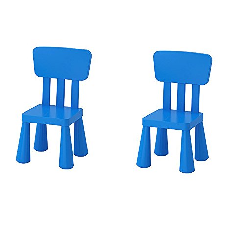 Ikea Mammut Kids - Silla infantil para interiores y exteriores, color azul - 2 unidades