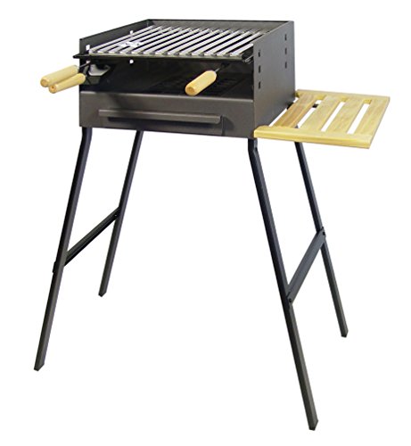 IMEX EL ZORRO 71430 Barbacoa con Parrilla, INOX, 75 x 44 x 37 cm, Negro