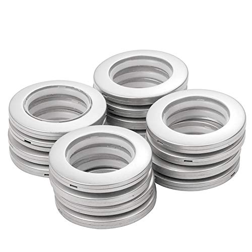 INCREWAY Anillos de Cortina con Ojales, 16 Piezas 42mm diámetro Interno ABS Plastic Redondos presión Conjunto de Ojales Apto para Cortinas y Bricolaje