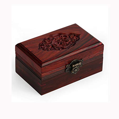 JISHIYU-Q Caja de joyería, Caja de almacenaje, joyería Antigua Caja, joyería Hecha a Mano, artesanía Caoba, Tocador Decoración, Damas de Regalos, Boda