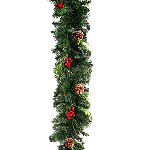 jiushice 1.8/2.7M Guirnalda De Chimenea De Navidad Artificial Guirnalda Adorno De ¨¢rbol De Pino ¨¢rbol De Navidad DIY Guirnaldas De Rat¨¢n Colgantes Decoraci¨®n 1.8M No Luz Led