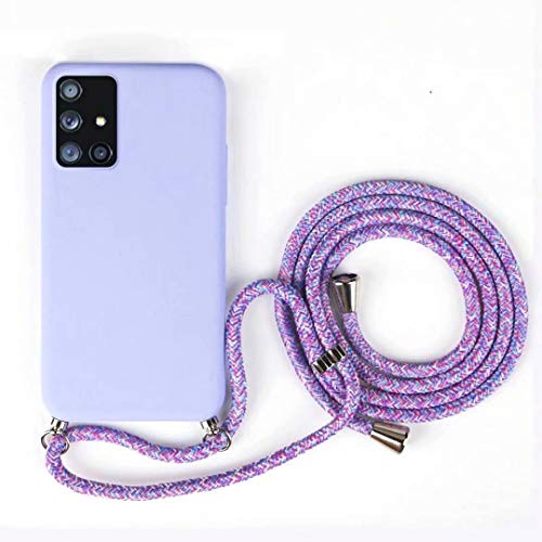 JMstore Funda Compatible con Xiaomi Redmi Note 9S/Note 9 Pro/Note 9 Pro MAX Silicona Líquida con Colgante/Cadena.Protectora ponible Cordón Cruzado Correa Cuello Cordón