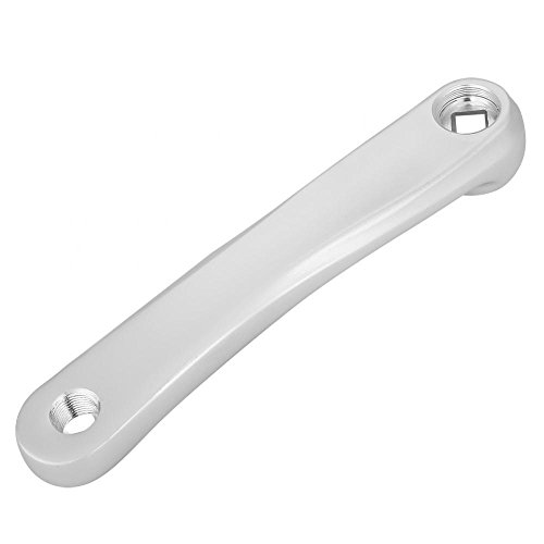 Keenso Bielas del Bici, Biela Izquierda Ligera de Aluminio de 170 mm (Cuadradillo-Plata)