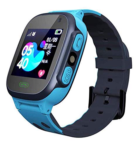 Kids Smart Watch Teléfono LBS Tracker con Dos-Waycall, SOS, Linterna, Reloj De Alarma, Pantalla Táctil LCD, Regalos De Cumpleaños para Niños 3-12Y,Azul