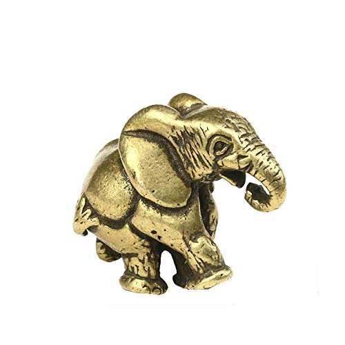 KKUUNXU Mini Figuras de Elefante sólido de Cobre Puro Vintage, Adorno de Escritorio de la Suerte, Estatua de Animal de latón de Metal, miniaturas, decoración del hogar, artesanía