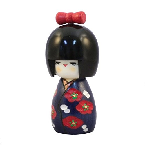 Kokeshi Muñeca Momochan Azul