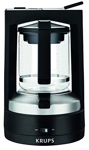 Krups KM468910 - Cafetera de goteo, 850 W, 1.25 L, acero inoxidable/vidrio, negro