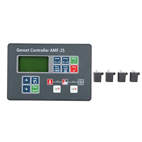 Kuuleyn Controlador de Grupo electrógeno, Controlador automático, DC 8-35V AMF-25 Pantalla de Control de Arranque automático del Controlador de Grupo electrógeno para generador diésel