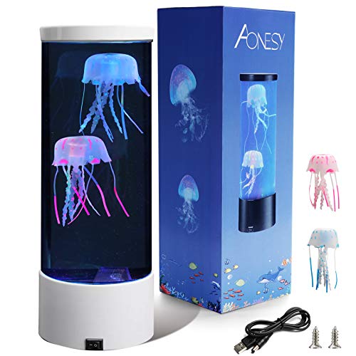 Lámpara de medusas Lámparas de lava AONESY Lámpara de cambio de color Lámpara de humor de acuario de medusas Lámparas de lava para dormitorio de niños Regalo de cumpleaños de Navidad