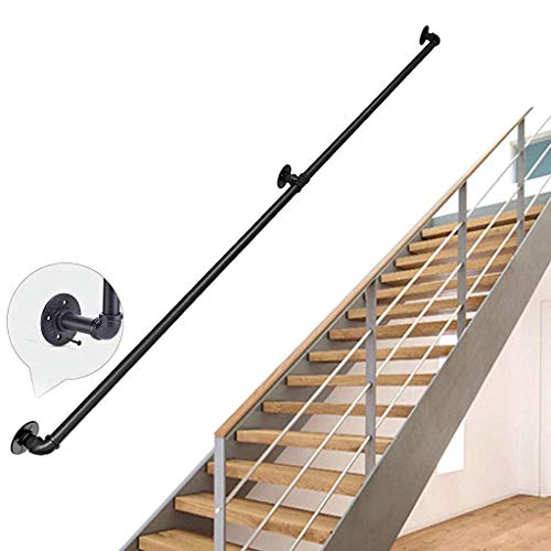 LJ Barandilla de Escalera de Hierro Fundido Rústico Industrial, Perchero, Pasamanos de Pared Riel de Toalla Uso de Pasamanos en Pasillos, Rampas O Escaleras, Baño,Los 450Cm,Los 450Cm