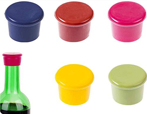 Longsing Tapones de Botella de Vino Silicona Tapones para Botellas 10 Piezas Reutilizables Mantienen el Vino o la Cerveza Frescos Durante Días con un Sello Hermético