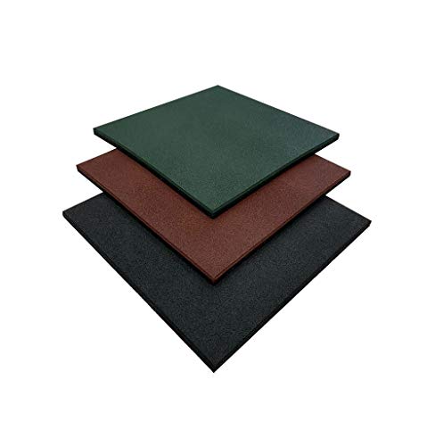 Loseta de Caucho para Gimnasio | Medida 50 x 50 x 2 cm | Suelo para Crossfit | Pavimento de Caucho para Halterofilia | Loseta de Entrenamiento Profesional (4 losetas (1 m²), Verde)