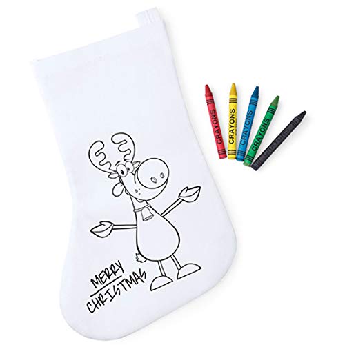 Lote de 30 Calcetines Infantiles Navidad para Colorear. Incluye 5 Ceras por Calcetin - Bolsas para Pintar y Colorear Infantiles Navideñas Papa Noel - Regalos Originales Navidad Niños …