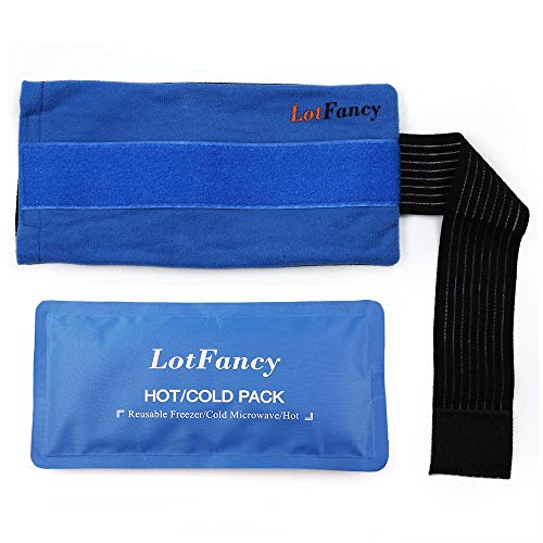 LotFancy Bolsa de Gel Reutilizable Frío y Calor y Envoltura con Correa Elástica para Terapia Ideal para lesiones Primeros Auxilios Rodilla Cabeza Cuello Tobillo Codo Pie Calvas Cadera