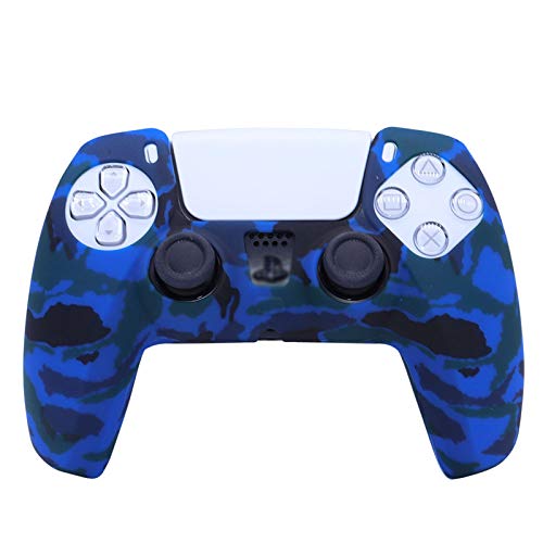 LUONE Funda Protectora para PS5, Portada De Mango Camuflaje Controlador De Marca De Agua Skin Gamepad Caso De Silicona Spray Mano Acuarela Accesorios para PS5,J