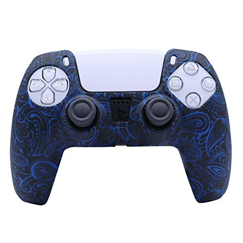 LUONE Piel del Controlador para PS5, Camuflaje de Marca de Agua Estuche Protector Gamepad Caso de Silicona Spray Mano Acuarela Ajuste Accesorios para PS5,J