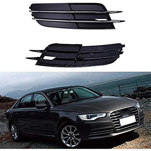 MADAENMJ Malla de luz de Niebla, Ajuste para Audi A6 C7 2011-2014 Frente de Cromo Frontal Izquierdo Derecho Inferior Cubierta de parachón de parachina Cubierta de Niebla Cubierta de luz