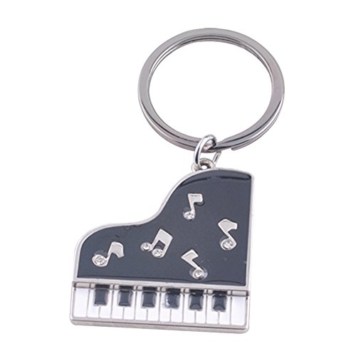 Milopon Llavero para Llaves Figura de Piano Signos de Música en Metal Regalo Decoración Recuerdo Premio 9*3.0cm