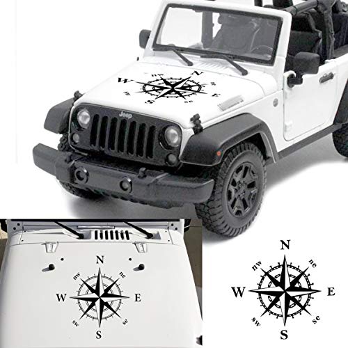 MOMOALA 50X50Cm Brújula Patrón Coche Capucha Pegatinas Vinilo Calcomanías Universales para Jeep para Wrangler Rubicon Jk Cj