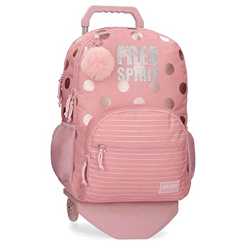 Movom Free Spirit Mochila Doble Compartimento con Carro Rosa 33x44x17 cms Poliéster 25.25L