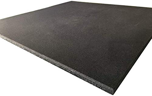 Mugar - Loseta de Caucho para gimnasios y Crossfit de 50x50 ó de 100x100cms Negras, Verdes o Rojas Profesional (Negra, 100x100x1.5cms)