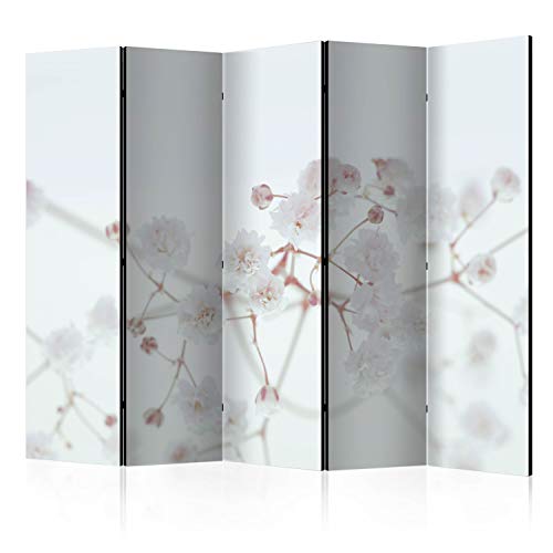 murando Biombo Flores 225x172 cm de Impresion Unilateral en el Lienzo de TNT de Calidad Decoracion Foto Biombo de Madera con Imagen Impresa Separador Grande Home Office Blanco SPA b-B-0321-z-c