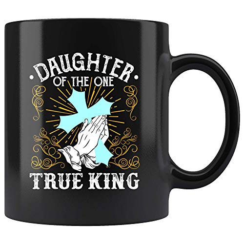 N\A Taza de la Hija del Rey Verdadero para Cristiano, Taza de café con versículo bíblico de fe, Regalo, Taza de té para Amantes de Jesús, 11 oz