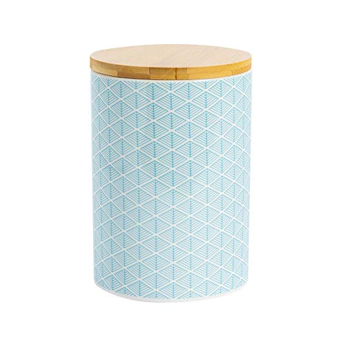 Nicola Spring Bote de Porcelana para Galletas - Estampado geométrico Azul Claro - 190 x 145 cm