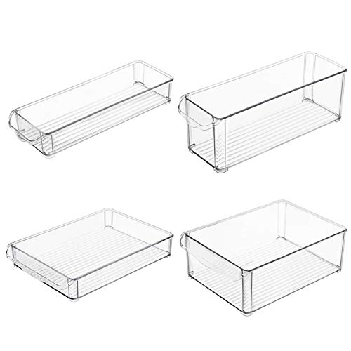 Nikula Organizador De Frigorífico Contenedores De Despensa Apilables Caja De Almacenamiento Rectangular De Plástico para Guardar Vegetales Frutas FideosTransparente Outgoing