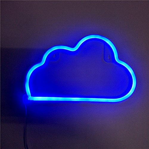 Nordstylee Letreros de luz de nubes de neón, luces de noche LED para regalo de niños, pared, fiesta de cumpleaños, Navidad, decoración de boda (azul)